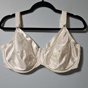 Bali Cream Satin Lace Underwire Pad Free Bra Size 44D